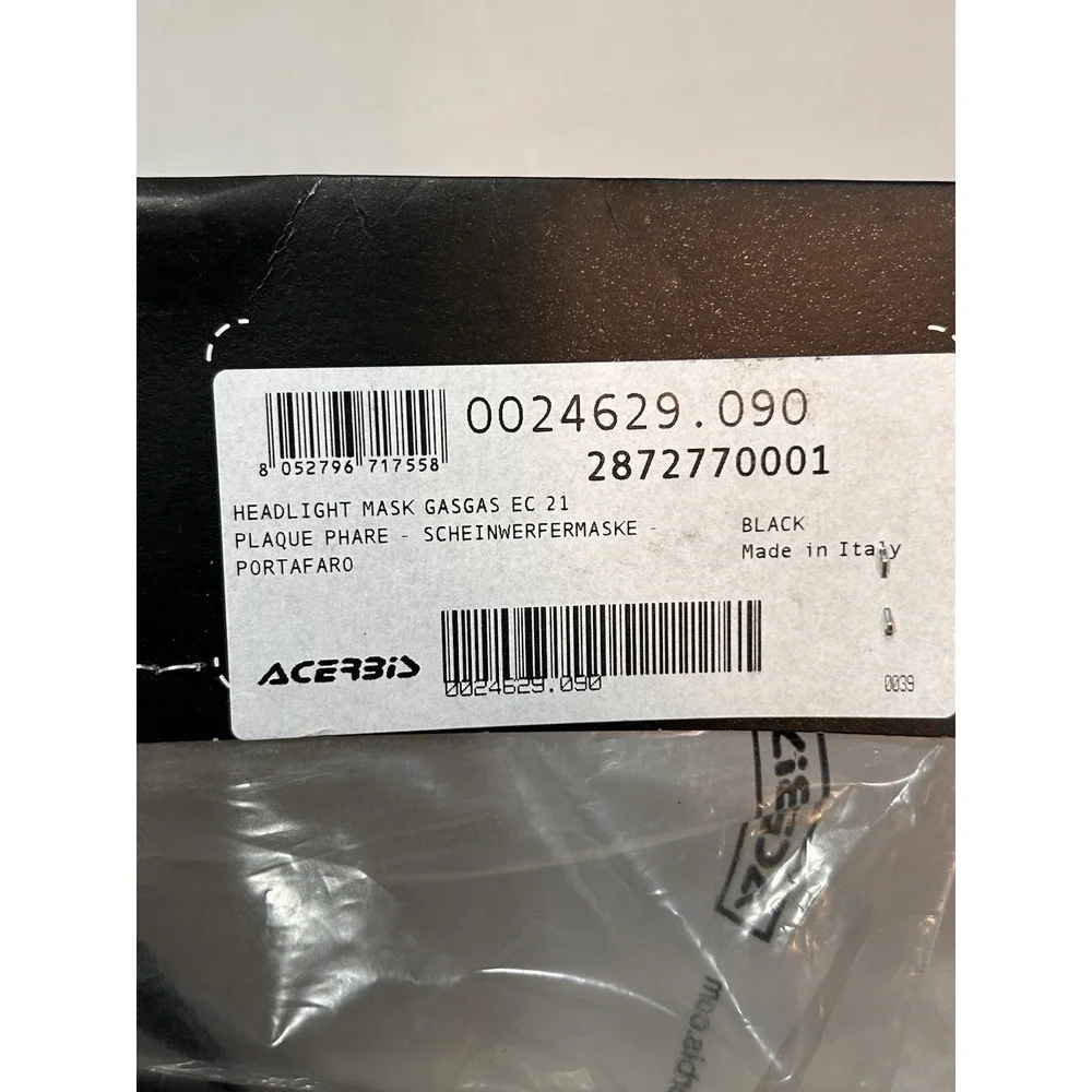 Acerbis Headlight Mask Black Gas Gas EC 250 2021 2022 2023 0024629.090‎